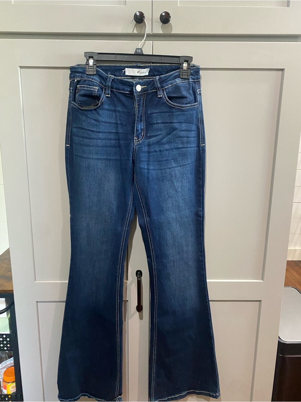 KanCan Dark Blue High-Rise Flare Jeans